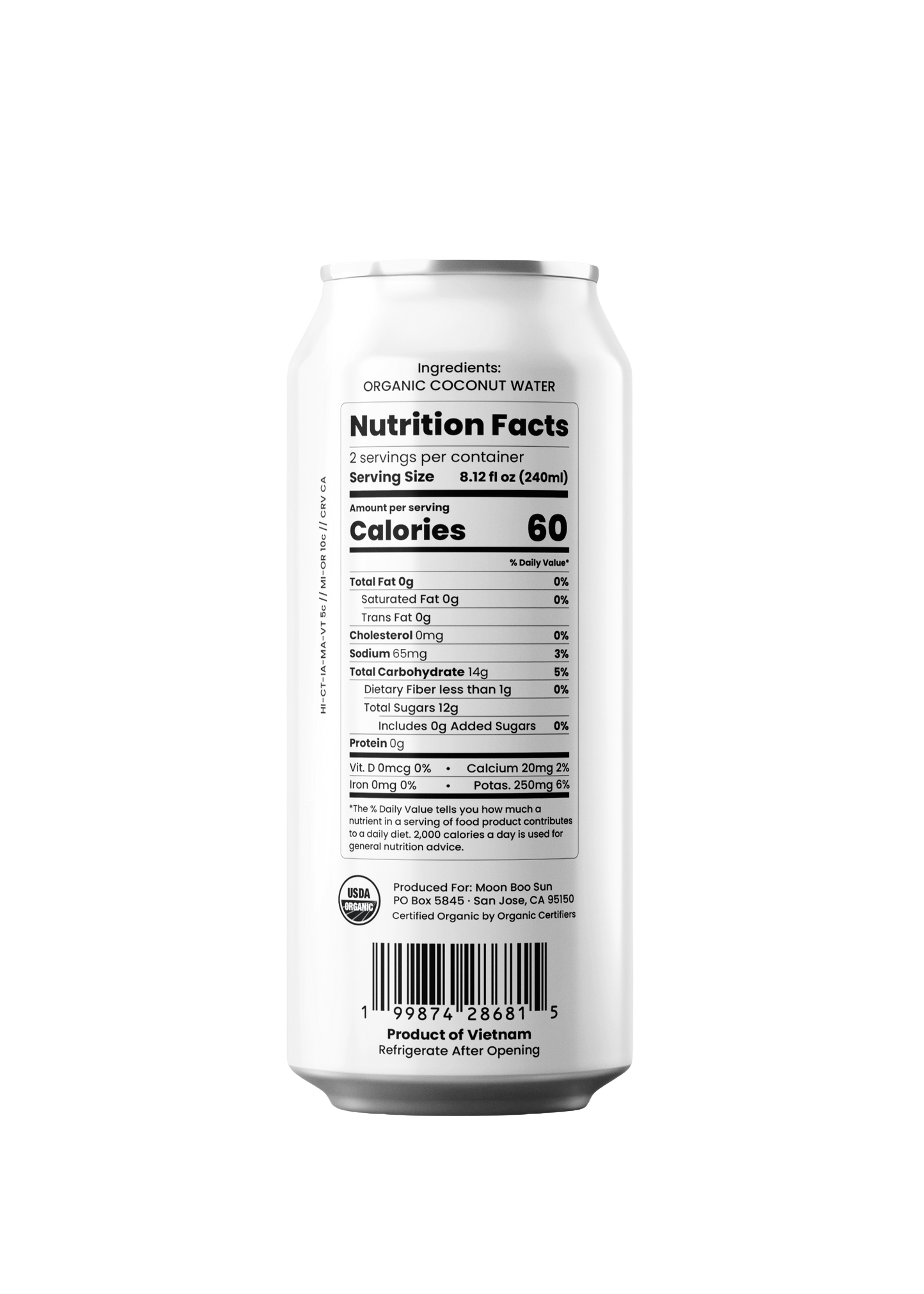 Moon Boo Sun 100% Organic Coconut Water