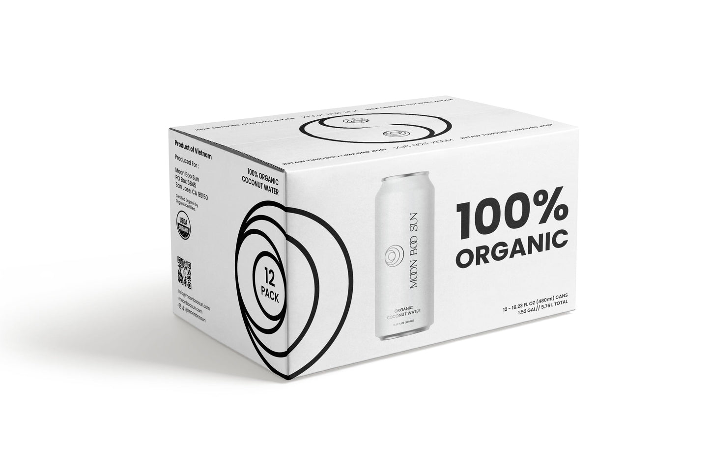 100% Organic Coconut Water - 12 x 480 ml